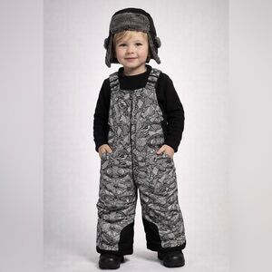 Arctix 4T Toddler Snow Bib Black Gray Print Insulated Ski Pants GUC